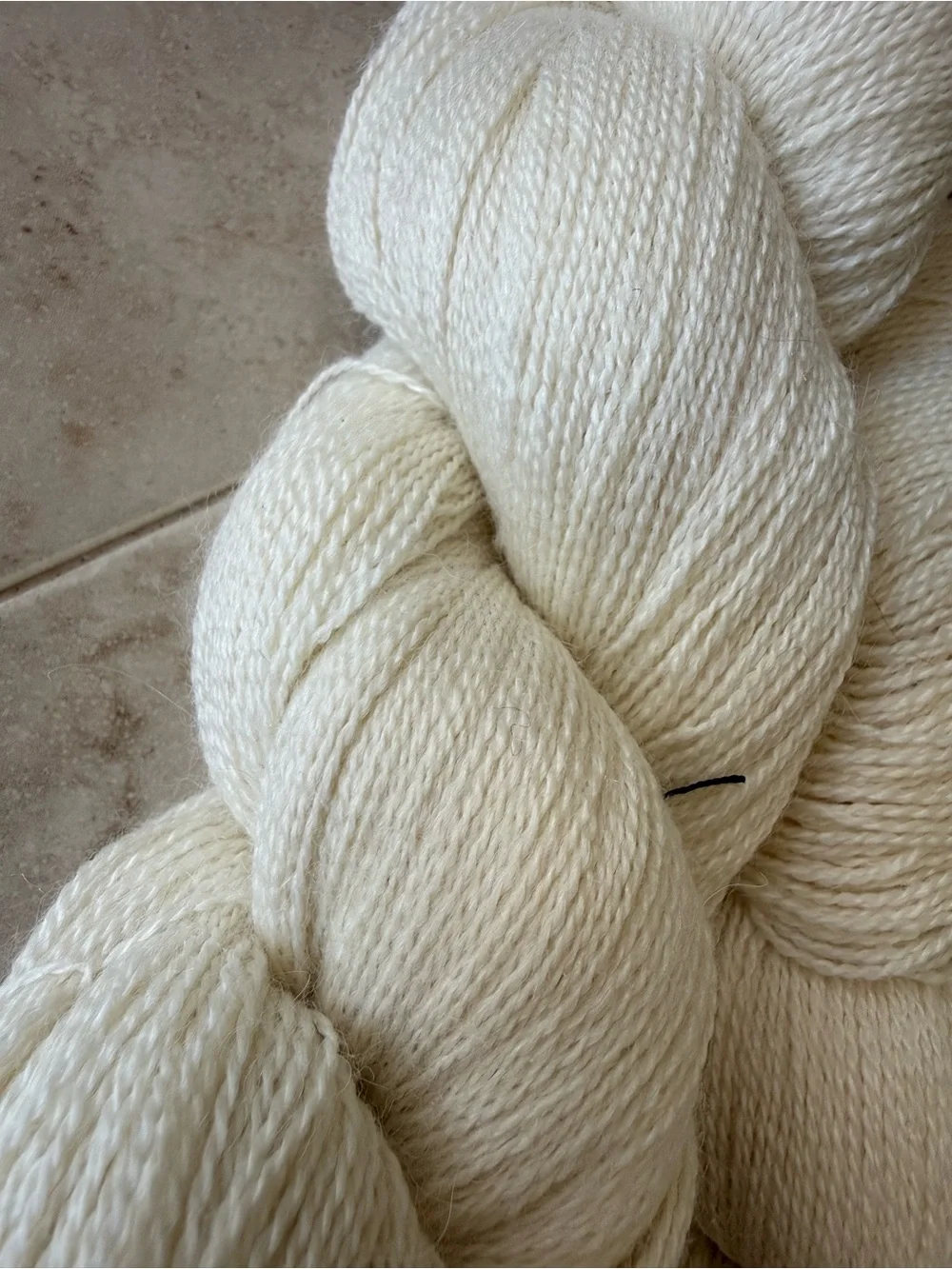 Knit Picks Shimmer Bare (Cream) Lightweight Wool /Silk Blend Yarn 2 Hanks